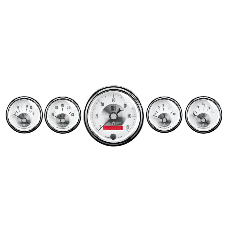 Autometer Prestige Series Pearl 5 Piece Gauge Kit