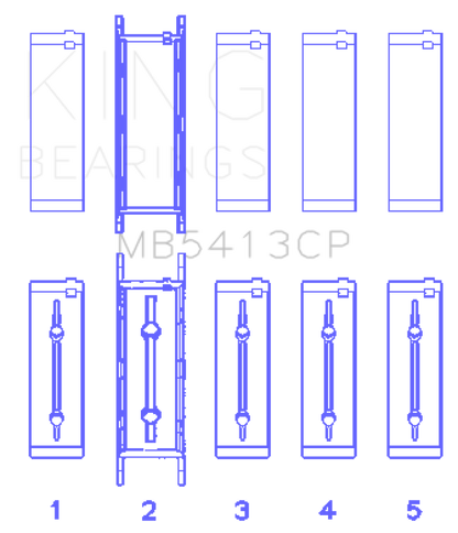 King General Motors 134 Crankshaft Main Bearing Set (Set of 10)