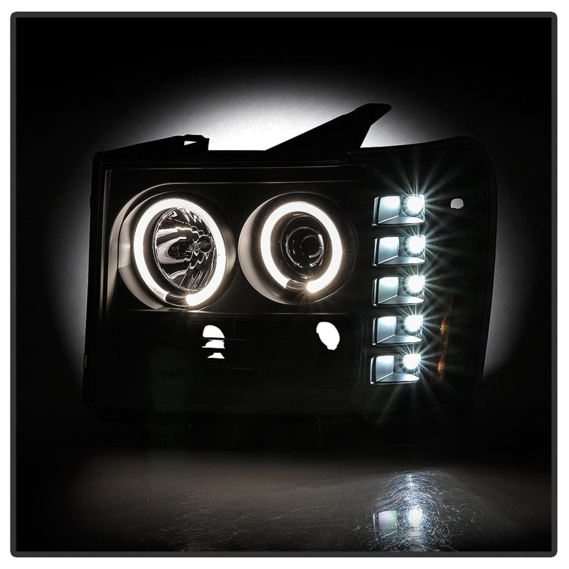 Spyder GMC Sierra 1500/GMC Sierra Denali 08-13 Projector LED Halo- LED All Blk PRO-YD-GS07-HL-BKV2