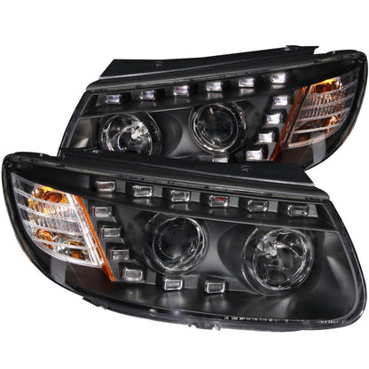 ANZO 2007-2007 Hyundai Santa Fe Projector Headlights w/ LED Black