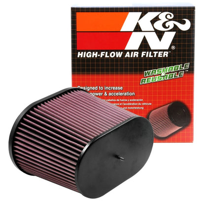 K&N Universal Air Filter - Oval Straight - 3.688in Flange ID x 10.25in Base O/S Length x 7.875in H