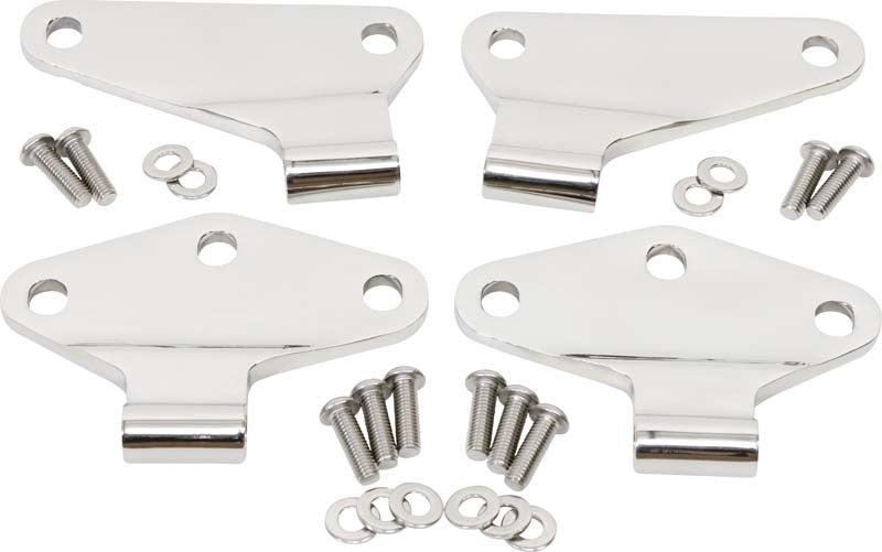 Kentrol 07-18 Jeep Wrangler JK Body Door Hinge Set 4 Pieces 2 Door - Polished Silver