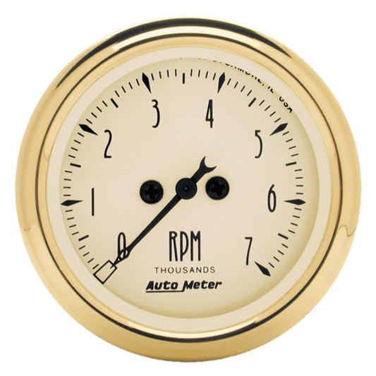 AutoMeter Gauge Tachometer 2-1/16in. 7K RPM In-Dash Golden Oldies