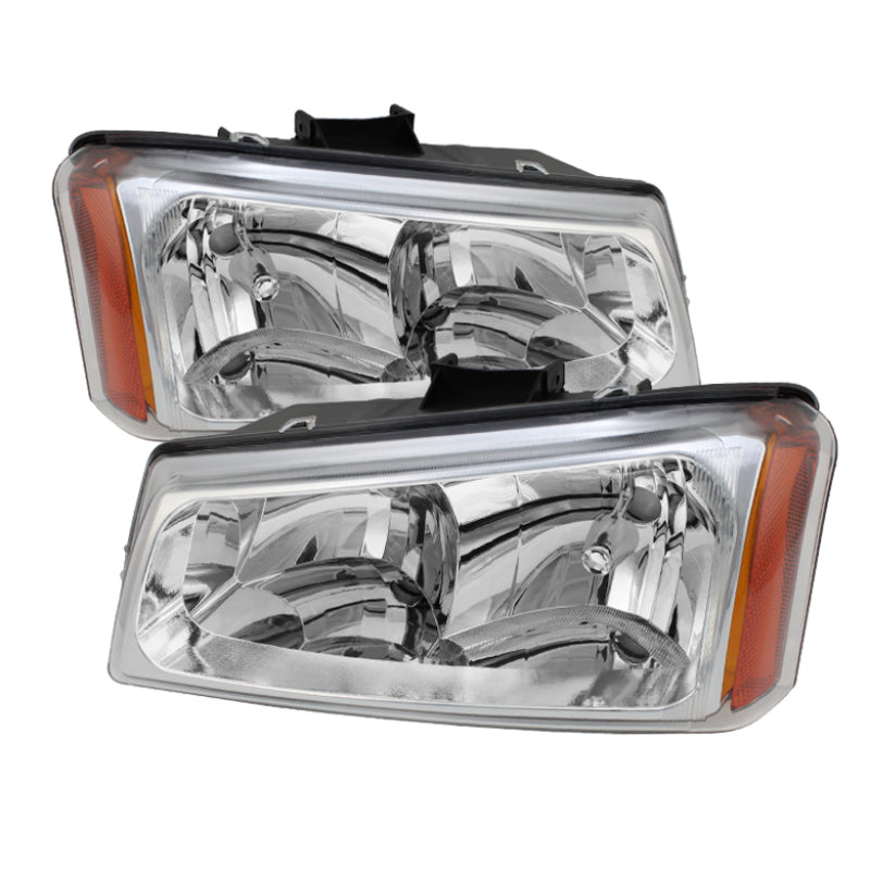 Xtune Chevy Silverado 1500/2500/3500 03-06 Crystal Headlights Chrome HD-JH-CSIL03-C-AM