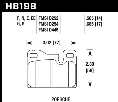 Hawk 77-88 Porsche 924 / 78-85 & 92-95 928 / 83-91 944 HT-10 Rear Race Brake Pads