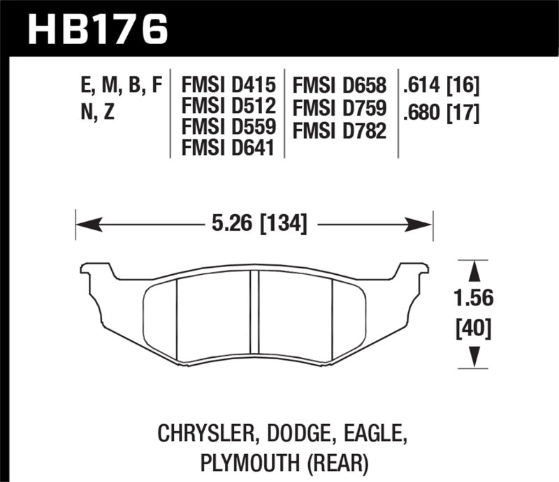 Hawk SRT4 HPS Street Rear Brake Pads