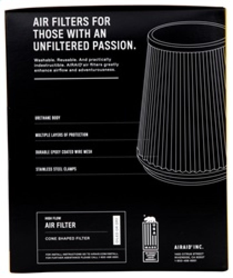 Airaid Universal Air Filter - Cone 6in F x 10-1/4x7-5/16in B x 5-5/8x2-5/8in T x 6-1/2in H-Synthamax