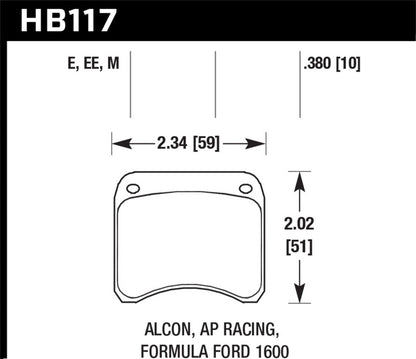 Hawk AP Racing CP3696 Black Race Brake Pads