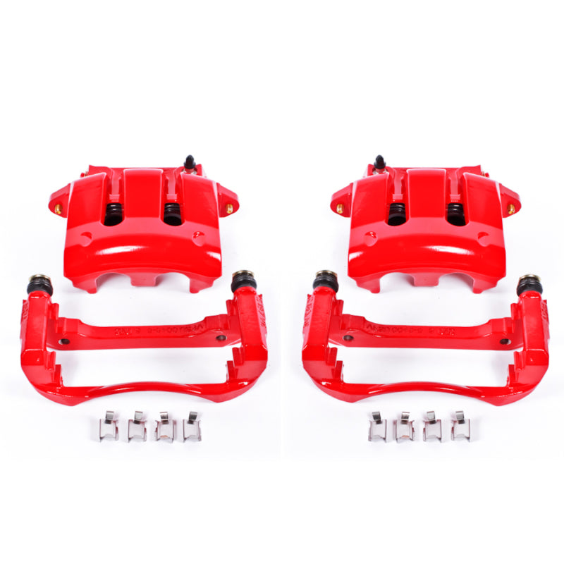 Power Stop 05-10 Ford Mustang Front Red Calipers w/Brackets - Pair