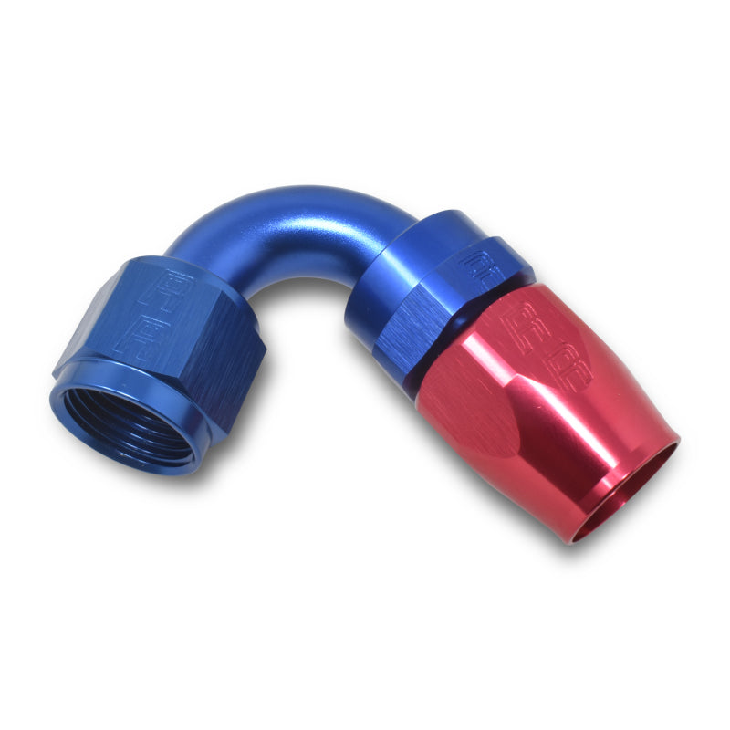 Russell Performance -12 AN Red/Blue 120 Degree Full Flow Swivel Hose End (With 1-1/8in Radius)