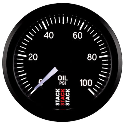 Autometer Stack 52mm 0-100 PSI 1/8in NPTF Male Pro Stepper Motor Oil Pressure Gauge - Black