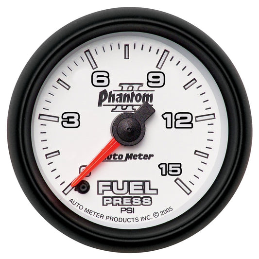 Autometer Phantom II Fuel Pressure Gauge 2-1/16in 15PSI Digital Stepper Motor