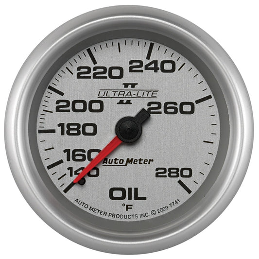 AutoMeter Gauge Oil Temp 2-5/8in. 140-280 Deg. F Mechanical Ultra-Lite II