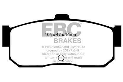 EBC 91-97 Infiniti G20 2.0 Yellowstuff Rear Brake Pads