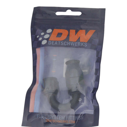 DeatschWerks 6AN Female Swivel 180-Degree Hose End PTFE (Incl Olive Insert) - Anodized Matte Black