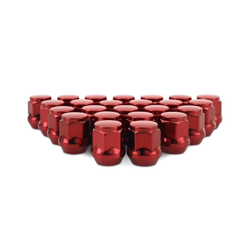 Mishimoto Steel Acorn Lug Nuts M12 x 1.5 - 24pc Set - Red