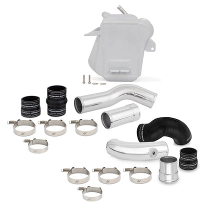 Mishimoto 11-16 Ford 6.7L Powerstroke Air-To-Water Intercooler Kit - Wrinkle Silver w/Polished Pipes