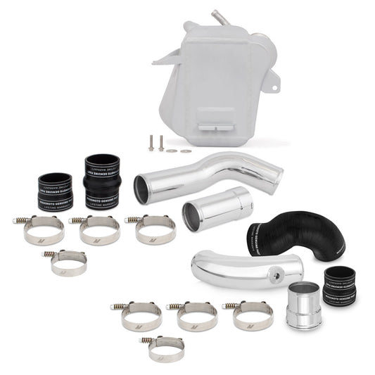 Mishimoto 11-16 Ford 6.7L Powerstroke Air-To-Water Intercooler Kit - Wrinkle Silver w/Polished Pipes