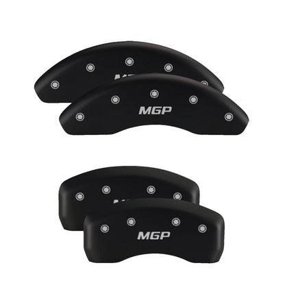 MGP Front set 2 Caliper Covers Engraved Front Bowtie Red finish silver ch