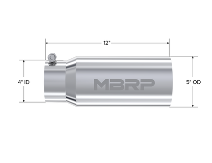 MBRP Universal Tip 5 O.D. Dual Wall Straight 4 inlet 12 length