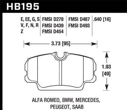 Hawk 84-4/91 BMW 325 (E30) HPS 5.0 Street Front Brake Pads