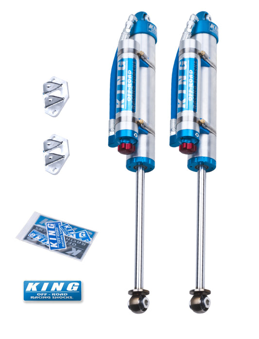 King Shocks 97-06 Jeep Wrangler TJ Rear 2.5 Dia Piggy Hose Res Shock 3-5in Lift w/Adjuster (Pair)