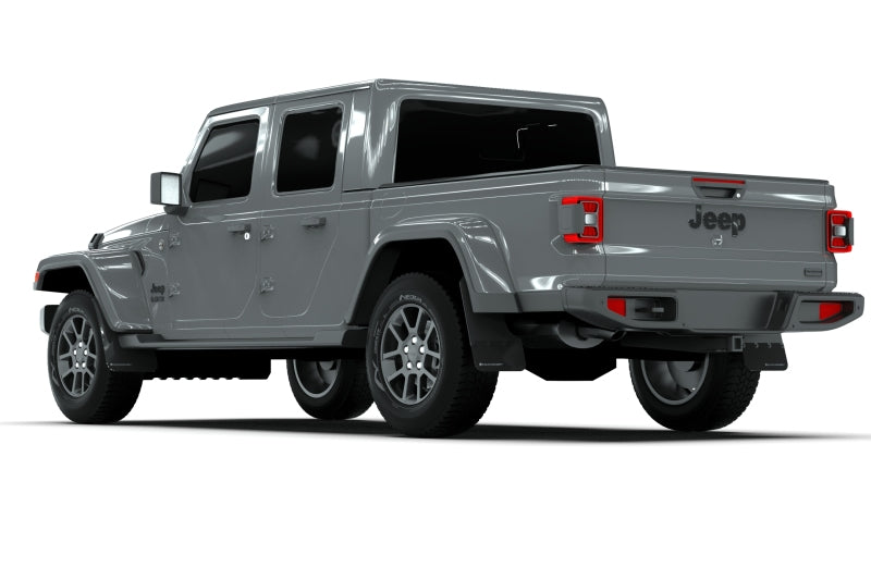 Rally Armor 19-24 Jeep Gladiator JT (Incl. Overland/Sport/Sport S) Black Mud Flap w/Met. Black Logo