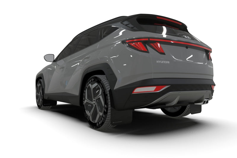 Rally Armor 2022 Hyundai Tucson Black UR Mud Flap - Metallic Black Logo