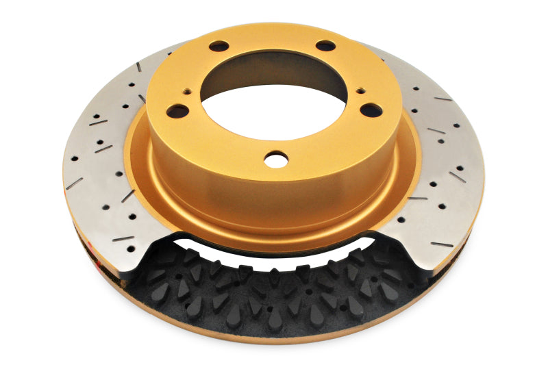 DBA 05-09 Chrysler 300 C Rear Gold Cross Drilled & Slotted KP Street Series Rotor