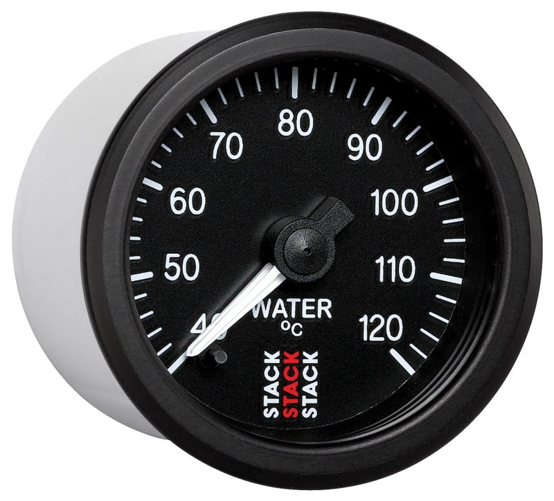 Autometer Stack 52mm 40-120 Deg C 1/8in NPTF Male Pro Stepper Motor Water Temp Gauge - Black