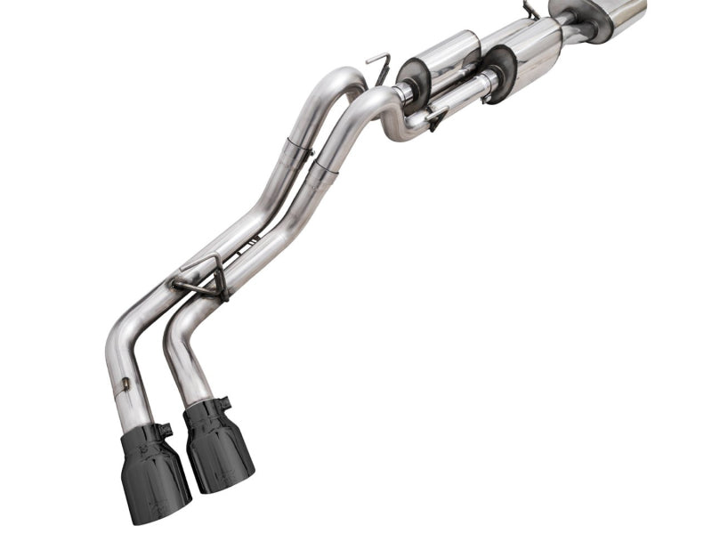 AWE 16-22 Toyota Tacoma 0FG Catback Exhaust w/ BashGuard - Dual Diamond Black Tips