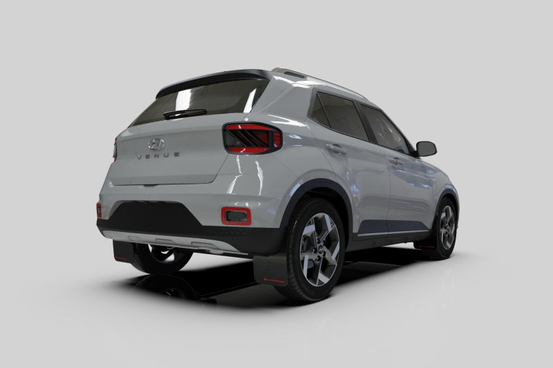 Rally Armor 20-22 Hyundai Venue Black Mud Flap White Logo