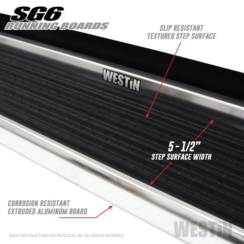 Westin Polished Aluminum Running Board 83 inches SG6 Running Boards - Polished