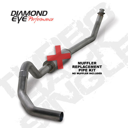 Diamond Eye KIT 4in TB MFLR RPLCMENT PIPE SGL SS: 98.5-02 DODGE CUMMINS 5.9L