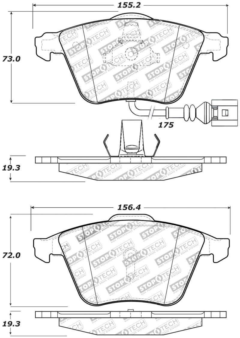 StopTech Performance 08-13 Audi TT Quattro / 12 VW Golf R Front Brake Pads