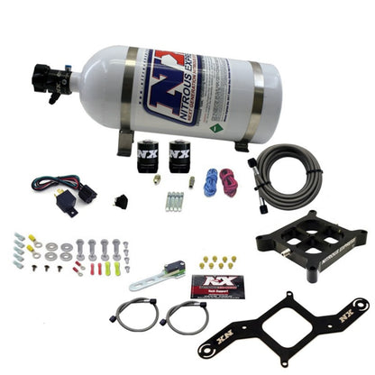 Nitrous Express 4150 Single Entry Crossbar Nitrous Plate Kit Pro-Power (100-500HP) w/10lb Bottle