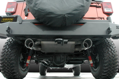 Gibson 07-17 Jeep Wrangler JK Sport 3.6L 2.5in Cat-Back Dual Split Exhaust - Stainless