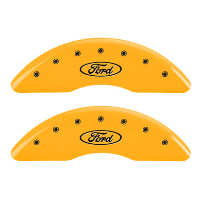 MGP 4 Caliper Covers Engraved F & R Oval Logo/Ford Yellow Finish Black Char 2007 Ford Expedition