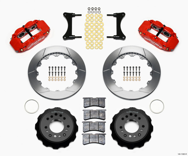 Wilwood Narrow Superlite 6R Front Hat Kit 12.88in Red 93-96 Mazda RX7