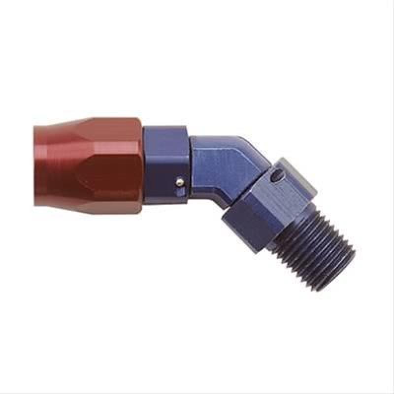 Fragola -8AN x 45 Degree Hose End x 3/8 NPT - Black