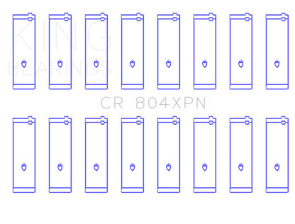 King Ford 260ci 289ci 302 5.0L Windsor Performance Connecting Rod Bearing - Set of 8