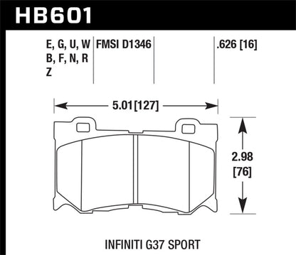 Hawk Infiniti G37 Sport HP+ Street Front Brake Pads