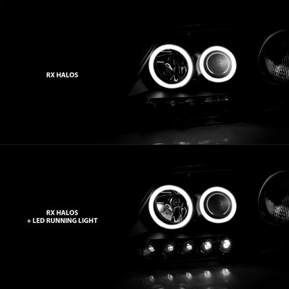 ANZO 1997-2003 Ford F-150 Projector Headlights w/ Halo Black (CCFL)