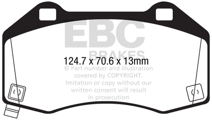 EBC 2017+ Fiat 124 Spider 1.4L Turbo Abarth Greenstuff Front Brake Pads