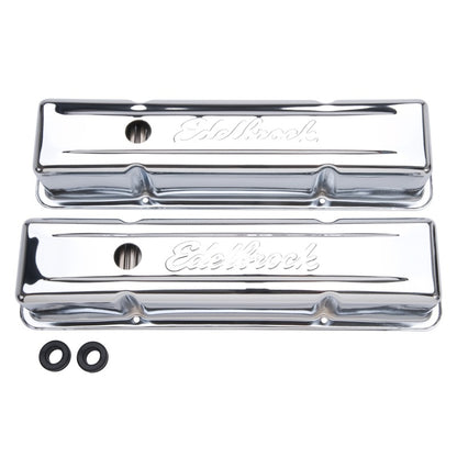 Edelbrock Valve Cover Signature Series Chevrolet 1959-1986 262-400 CI V8 Tall Chrome