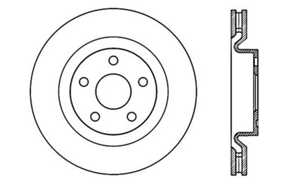 StopTech 08-09 Pontiac G8 Slotted & Drilled Front Left Rotor