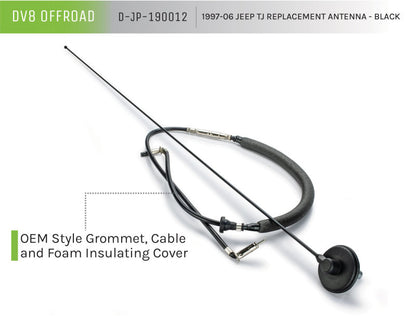 DV8 Offroad 1997-06 Jeep TJ Replacement Antenna Black