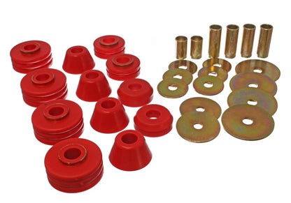 Energy Suspension 73-80 GM 1/2 Ton C-10/C1500 Pick Up 2WD Red Body (Cab) Mount Set