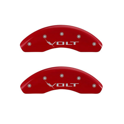 MGP 4 Caliper Covers Engraved Front & Rear Volt Red finish silver ch