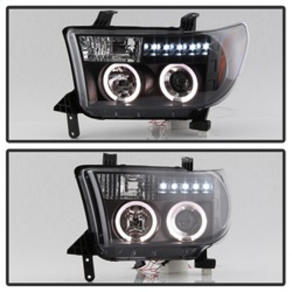 Spyder Toyota Tundra 07-133 Projector Headlights LED Halo LED Blk PRO-YD-TTU07-HL-BK